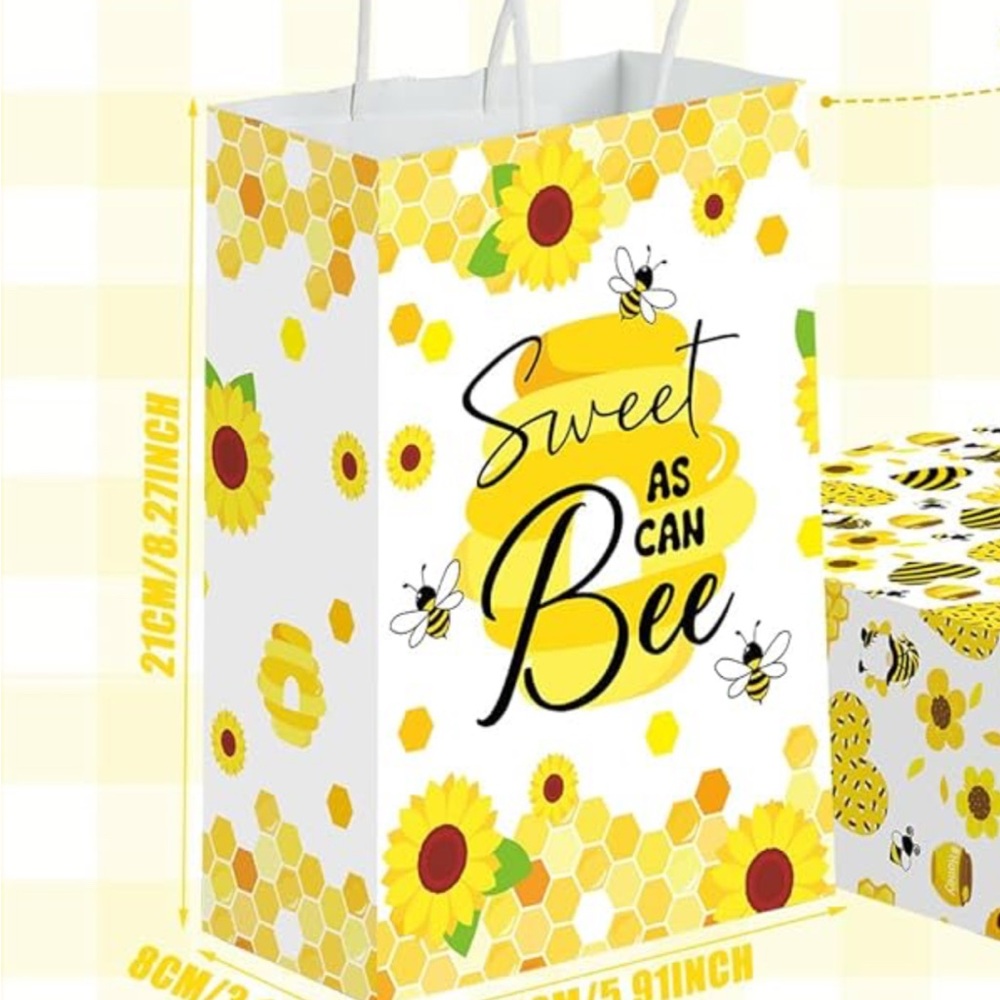 Sweet As Can Bee Party Gift Bag - Yellow and White
